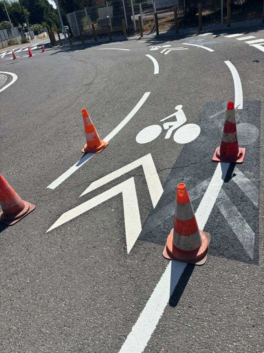 Marquage d’une bande cyclable